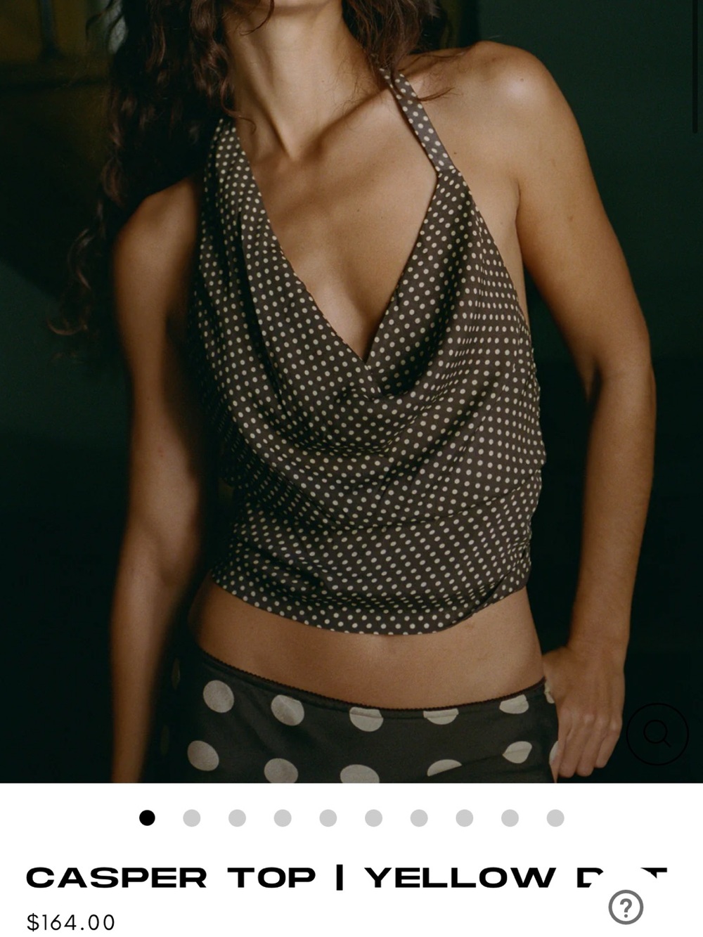 With Jean Casper Top- Brown Polka Dot